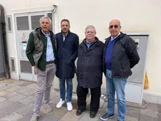 I candidati della lista "Liberi elettori - Io amo Udine" Piergiorgio Bertoli, Edi Sanson, Antonio Miclavez e Salvatore Galioto