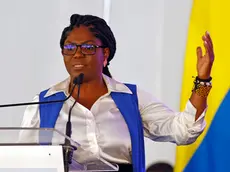 epa11267995 Colombian Vice President Francia Marquez speaks during a commemoration of the National Day of Remembrance and Solidarity with the Victims of the Armed Conflict at Plaza Bolivar in Bogota, Colombia, 09 April 2024. EPA/Mauricio Duenas Castaneda