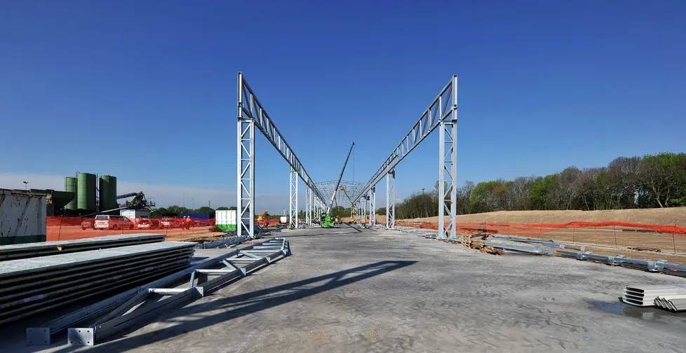 06 aprile 2017 Autovie Venete, A4 lavori per la 3° corsia, nuovo ponte sul Tagliamento e cantieri vari. Copyright Foto Petrussi / Ferraro Simone