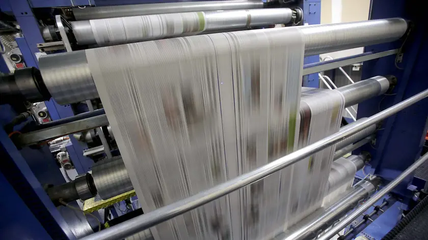Un giornale in stampa