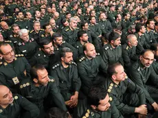 epa10804162 A handout picture made available by the Iran Supreme Leader Office shows commanders and members of Iran's Islamic Revolution Guards Corps (IRGC) attending a meeting with Iranian Supreme Leader Ayatollah Ali Khamenei in Tehran, Iran, 17 August 2023. Khamenei thanked the Iranian Revolutionary Guard Corps (IRGC), calling them one of the main powers of the country and the region. EPA/IRAN SUPREME LEADER OFFICE HANDOUT HANDOUT EDITORIAL USE ONLY/NO SALES