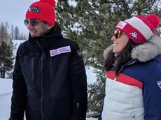 Davide Oldani a Sestriere con Federica Brignone, campionessa di sci e prima italiana a vincere la Coppa del mondo generale nel 2020