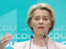 epa11402084 European Commission President Ursula von der Leyen speaks during a press conference at the Christian Democratic Union (CDU) party's headquarters in Berlin, Germany, 10 June 2024. The European Parliament elections took place across EU member states from 06 to 09 June 2024. The elections in Germany were held on 09 June. EPA/CLEMENS BILAN