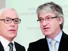 Massimo Paniccia (Presidente API) e Renzo Tondo (Presidente Friuli Venezia Giulia) all'Assemblea generale dell'Associazione piccole e medie industrie di Udine. (Udine 06/12/08)