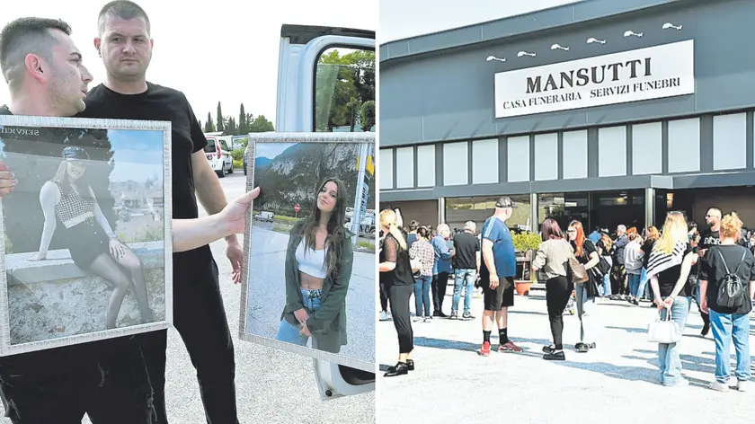 Amici e parenti si sono stretti nel dolore per l'ultimo saluto, a Udine, di Bianca e Patrizia (foto Petrussi)