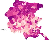 La mappa, comune per comune, con le percentuali delle imprese sospese