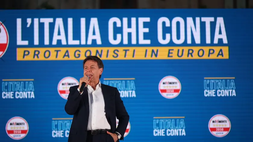 Giuseppe Conte chiude la campagna elettorale a Palermo, 07 giugno 2024 Palermo. ANSA/IGOR PETYX