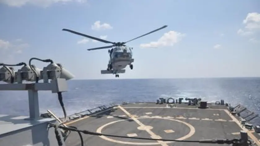 Un'immagine della nave USS Laboon. ANSA/ MONICA HALLMAN - UFFICIO STAMPA ++HO - NO SALES EDITORIAL USE ONLY++