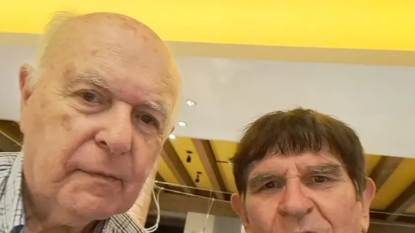 L’ultima foto di Nino Cescutti con Giuliano Gemo poco prima di morire