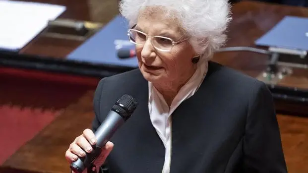 La senatrice a vita Liliana Segre nell'Aula di Palazzo Madama durante la cerimonia della decima edizione del premio Guido Carli, Roma, 10 maggio 2019. ANSA/CLAUDIO PERI