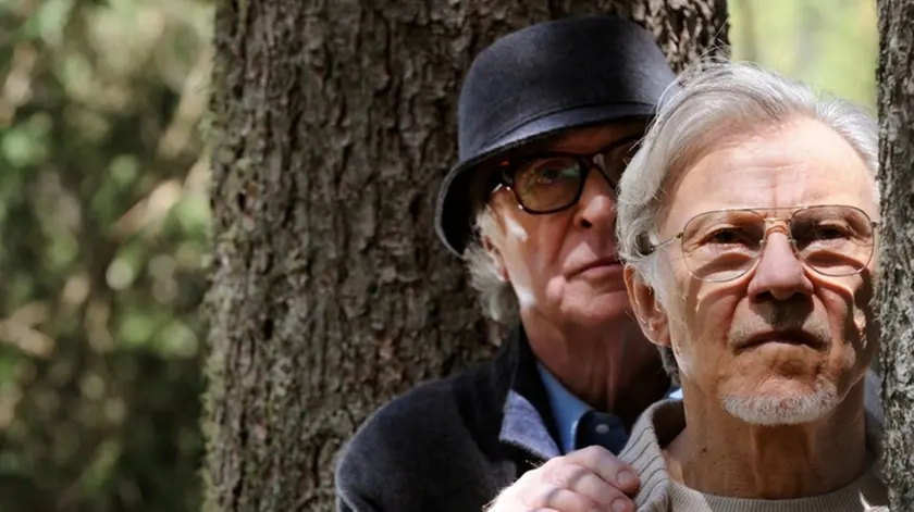 SET DEL FILM "LA GIOVINEZZA" DI PAOLO SORRENTINO. NELLA FOTO MICHAEL CAINE E HARVEY KEITEL. FOTO DI GIANNI FIORITO