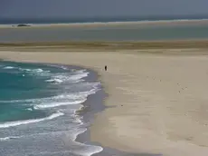 epa03638064 A picture made available 23 March 2013 shows a Yemeni fisherman walking on white sands on the shore of the island of Socotra, in the Indian Ocean, Yemen, 14 March 2013. The island of Socotra is situated in the Indian Ocean, some 250 miles off the coast of Yemen. It is the largest island in the Middle East and is known to the world as one of the best sites to witness biodiversity. During the monsoon season, which lasts from late May until late September each year, extremely high winds blow white sand dunes from Socotra's beautiful unspoiled beaches into nearby escarpments and hills. EPA/YAHYA ARHAB