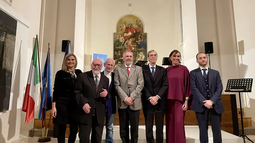 Un momento della visita di Giorgio Celiberti a Praga