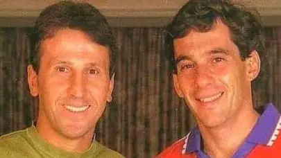 Zico e Senna, due campioni planetari, durante l’incontro in Giappone nel 1993
