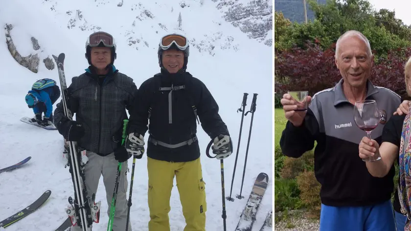 Nella prima foto Mario Quarina, grande appassionato di sport, è a destra