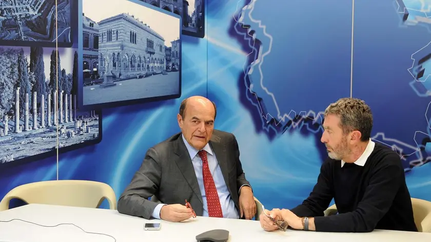 Udine 13 Marzo 2015. Pierluigi Bersani al Messaggero Veneto. Copyright Petrussi Foto Press - Diego Petrussi