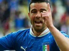 10 Jun 2012, Gdansk, Poland --- epa03258433 Antonio Di Natale of Italy celebrates after he scored the 1-0 lead following an assist by Pirlo during the Group C preliminary round match of the UEFA EURO 2012 between Spain and Italy in Gdansk, Poland, 10 June 2012. EPA/BARTLOMIEJ ZBOROWSKI UEFA Terms and Conditions apply http://www.epa.eu/downloads/UEFA-EURO2012-TCS.pdf --- Image by © BARTLOMIEJ ZBOROWSKI/epa/Corbis