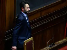 Il deputato Emanuele Pozzolo, durante i lavori della Camera dei Deputati sulla legge per i teatri italiani, Roma 3 aprile 2024. ANSA/FABIO FRUSTACI