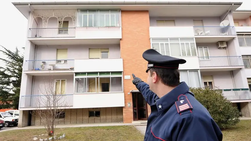 Udine 11 febbraio 2012.Omicidio in un appartamento. Un adonna residente in via Val Meduna 2 accoltella il compagno..Telefoto Copyright Foto PFP / Ferraro Simone