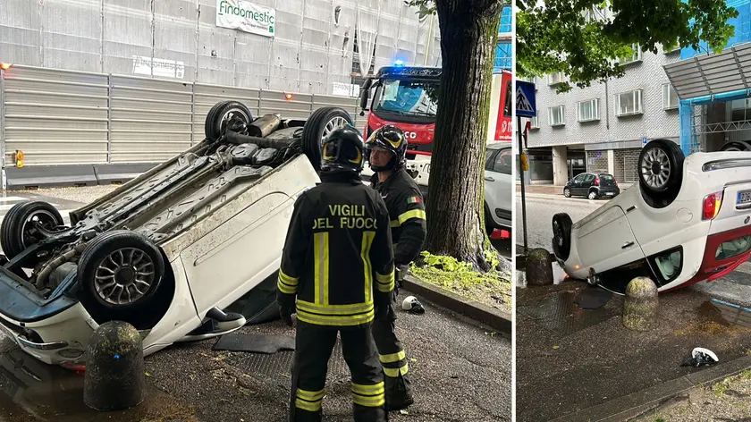 Scontro tra due auto in viale Duodo a Udine