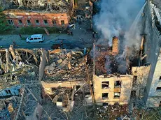 epa11583454 A handout photo made available by the National Police of Ukraine press service shows rescuers working at the site of a combined Russian strike that hit a residential area in Lviv, western Ukraine, 04 September 2024, amid the ongoing Russian invasion. At least seven people died, including three children, and 35 others were injured as a result of a Russian combined attack by shock drones and rockets of different types in Lviv, according to Lviv Mayor Andriy Sadovy. Russian troops entered Ukrainian territory on 24 February 2022, starting a conflict that has provoked destruction and a humanitarian crisis. EPA/NATIONAL POLICE OF UKRAINE/HANDOUT -- BEST QUALITY AVAILABLE --HANDOUT EDITORIAL USE ONLY/NO SALES