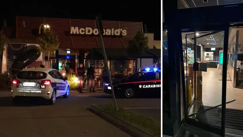 Porta sfondata e tentato furto al Mc Donald's in viale Palmanova a Udine