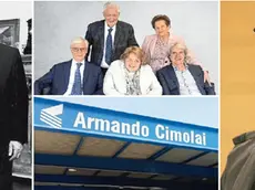 Armando Cimolai e sua moglie Albina Poles. A destra una foto di famiglia