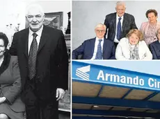 Armando Cimolai e sua moglie Albina Poles. A destra una foto di famiglia