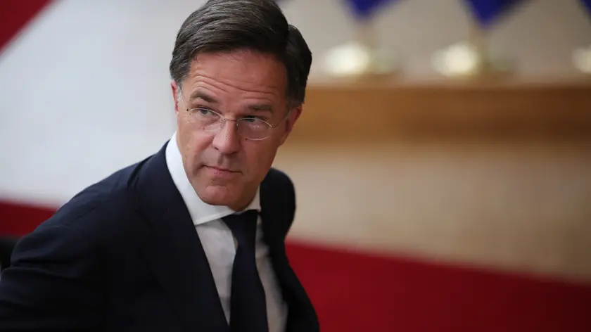 epa11417959 Dutch Prime MinisterMark Rutte arrives at a European People’s Party (EPP) leaders meeting in Brussels, Belgium, 17 June 2024. EU leaders gather in Brussels following the European Parliament elections to discuss the next institutional cycle and to renew the European institutions top jobs with the need to reflect the diversity of the EU in terms of geography, country size, gender, and political affiliation. EPA/OLIVIER MATTHYS