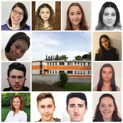 In alto da sinistra: Rita Pilato, Anna Maria Vidoni, Monica Battistella e Giada Doimo. Sotto a sinistra, Elisabeth Adjar e, più a destra, Asia Muccin. Ancora sotto, Giulio Lazzari e, a destra, Shpresa Bajrami. In basso da sinistra: Jenny Ballardin, Kevin Cucchiaro, Francesco Menegon e Sara Zilli. Al centro, uno scorcio dell'Isis Sarpi