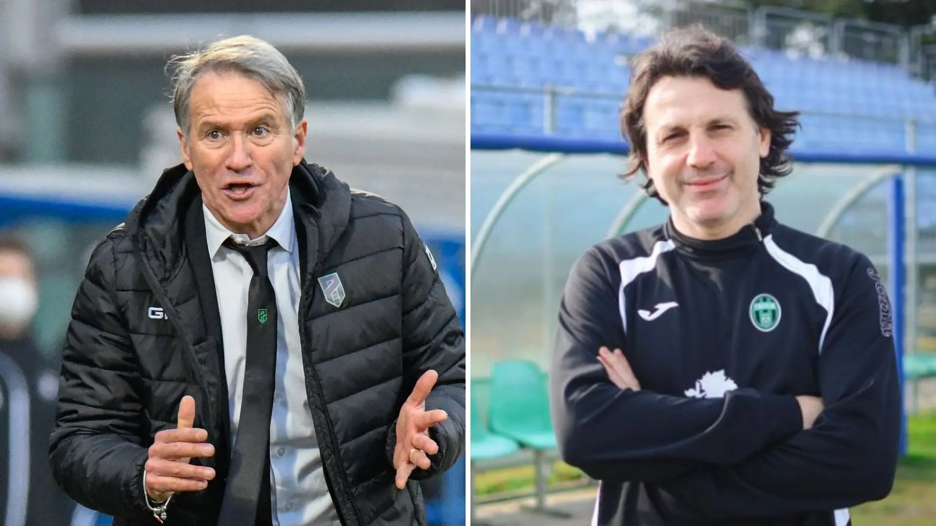 Due allenatori simbolo della recente storia neroverde: Attilio Tesser ( a sinistra) e Fabio Rossitto