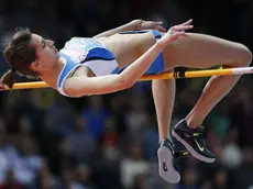 Italy's Alessia Trost makes an attempt during the women's high jump final during the Athletics European Indoor Championships in Gothenburg, Sweden, Sunday, March 3, 2013. (AP Photo/Matt Dunham)