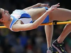 Italy's Alessia Trost makes an attempt during the women's high jump final during the Athletics European Indoor Championships in Gothenburg, Sweden, Sunday, March 3, 2013. (AP Photo/Matt Dunham)