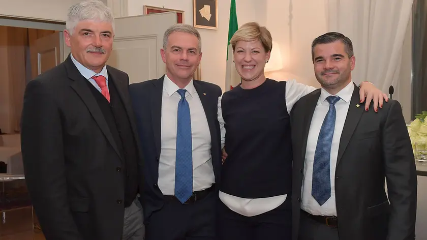 Anna Mareschi Danieli con i vicepresidenti Dino Feragotto, Cristian Vida e Fabrizio Cattelan