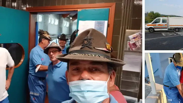 Gli alpini hanno aiutato i cittadini sfollati di Savogna e hanno distribuito la colazione nei centri di accoglienza allestiti dalla Protezione civile