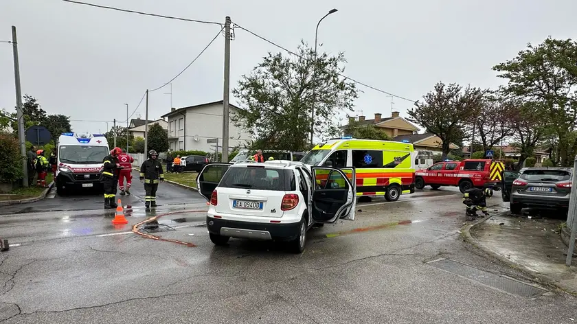 Le auto coinvolte nell'incidente a Codroipo