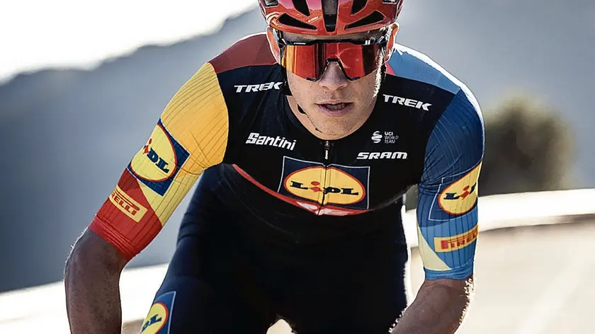 L’olimpionico Jonathan Milan, 23 anni di Buja, con la nuova maglia della Lidl Trek (Ross Bell Photo)