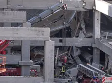 A detail in the construction site where a collapse in Florence, Italy, 16 February 2024. Two workers died and others are missing after a structural collapse on Friday at a supermarket construction site in Florence, local officials said. ANSA/CLAUDIO GIOVANNINI
