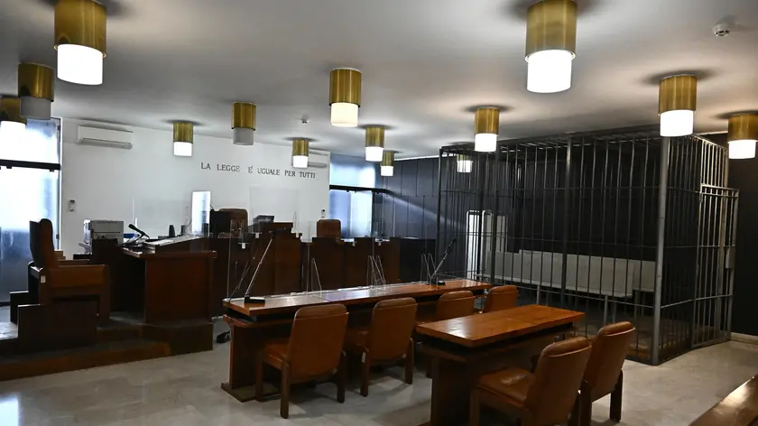 L'aula del Tribunale per l'udienza preliminare a porte chiuse per l'omicidio di Alice Scagni. Genova, 04 aprile 2023. (simbolica, simboliche, generica, giustizia). ANSA/LUCA ZENNARO