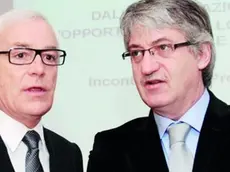 Massimo Paniccia (Presidente API) e Renzo Tondo (Presidente Friuli Venezia Giulia) all'Assemblea generale dell'Associazione piccole e medie industrie di Udine. (Udine 06/12/08)