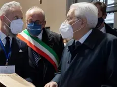 Da sinistra, il direttore Omar Monestier, il sindaco di Gorizia, Rodolfo Ziberna e il presidente Sergio Mattarella