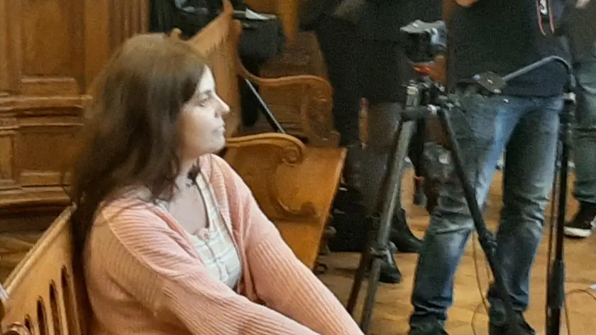 L'attivista milanese Ilaria Salis in aula per la terza udienza del processo a suo carico, 24 maggio 2024. ANSA / Enrico Martinelli