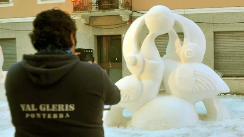 Pontebba 20 gennaio 2019. Sculture di Ghiaccio. © Foto Petrussi