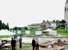 Aquileia 13 giugno 2011. Presentazione nuovi scavi Fondo Cossar. Telefoto copyright Foto PFP