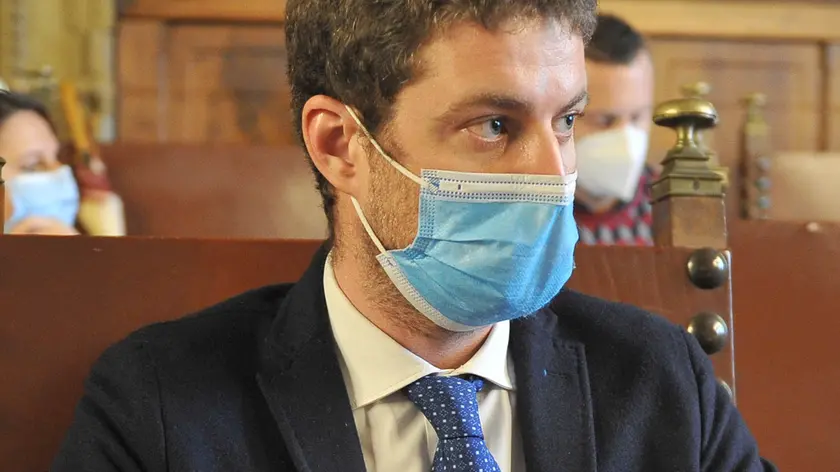 Udine 29 Dicembre 2020. Conferenza Stampa fine anno giunta comunale. Giunta mascherata. © Foto Petrussi