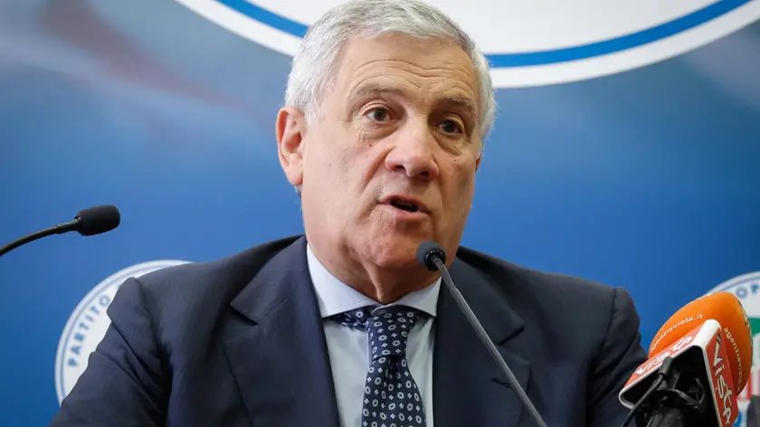 Antonio Tajani nella sede di Forza Italia durante la conferenza stampa di presentazione della Festa nazionale dei Giovani di Forza Italia, Roma, 6 Agosto 2024. ANSA/GIUSEPPE LAMI