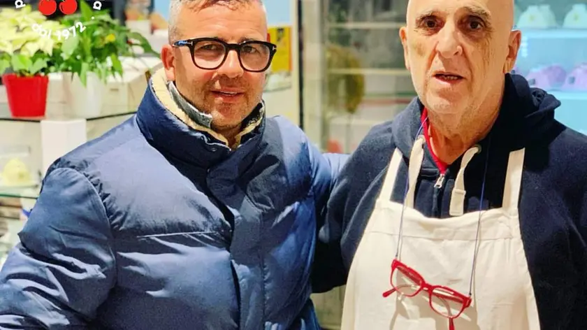 Francesco Fierro con Totò Di Natale alla "Cantina Fredda"