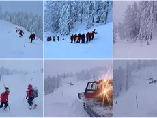 Alcune immagini della valanga sulla pista del monte Siera, vicino a Sappada