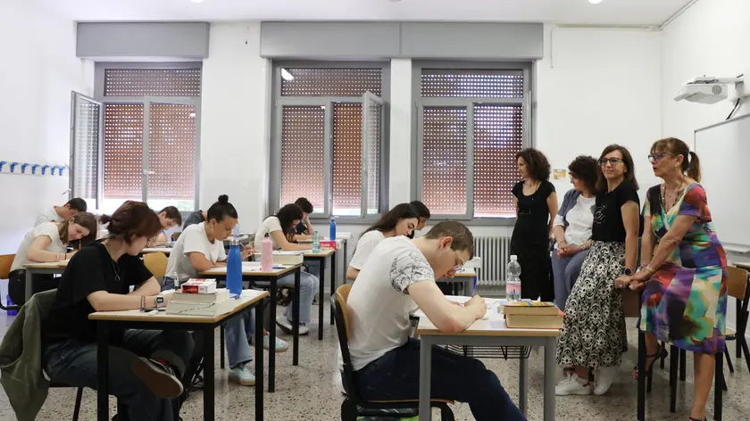 esami di maturitˆ allÕIstituto Tecnico Itis di Bresscia 19 giugno 2024. Ansa Filippo Venezia