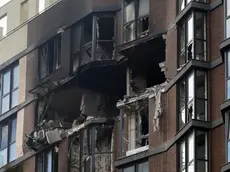 epa11103214 A view on a damaged flat in a residential building hit by a drone attack in the South Ukrainian city of Odesa, Ukraine, 25 January 2024, amid the Russian invasion. At least six persons were injured during the overnight drone attack of the Odesa region, according to the Defense Forces of southern Ukraine. EPA/IGOR TKACHENKO